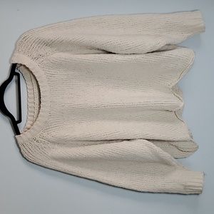 Chenille Cozy Loungewear Cream Off-white Chunky Knit Sweater